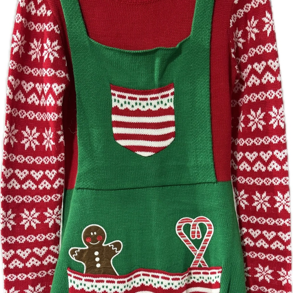 Festive Green and Red Christmas Sweater